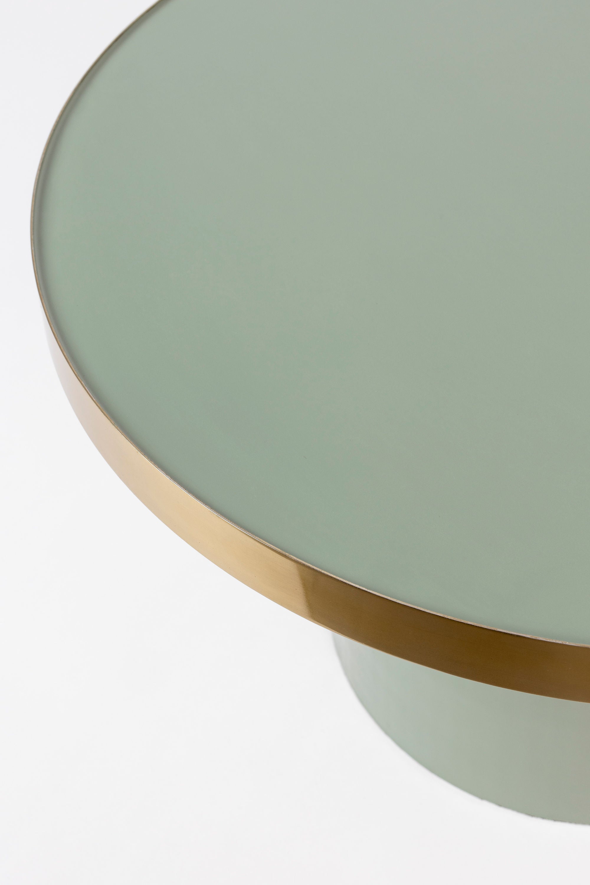 Zuiver Glam Gloss Green & Gold Round Coffee Table